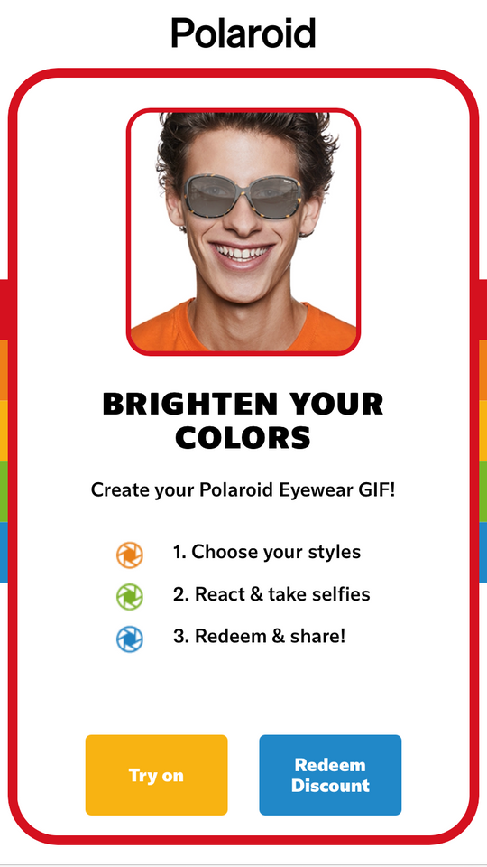 polaroid glasses ar filter try-on